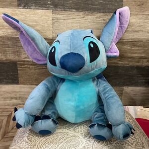 Disney Stitch Plush Backpack Bag Blue Purple Ears Zippered Pocket Cute Toy